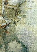 Carl Larsson vinter i grez-sur-loing-tvattbrygga vid loing-floden Spain oil painting artist